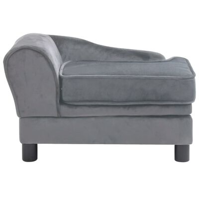 vidaXL Кучешки диван, сив, 57x34x36 см, плюш