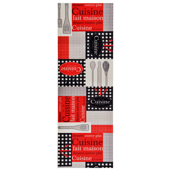 vidaXL Кухненско килимче, перимо, надпис Cuisine, 45x150 см