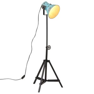 vidaXL Подова лампа 25 W винтидж състарено синьо 35x35x65/95 см E27