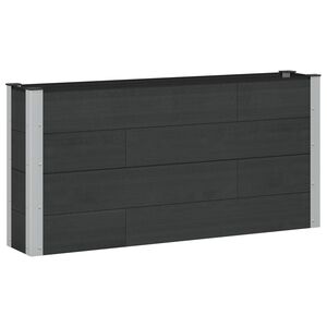 vidaXL Градинска повдигната леха Черно 150 x 30 x 72 см WPC и алуминий