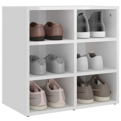 vidaXL Шкаф за обувки, бял гланц, 52,5x30x50 см
