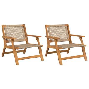 vidaXL Градинска мебел 2 pcs Бежово 67 x 78 x 73 см