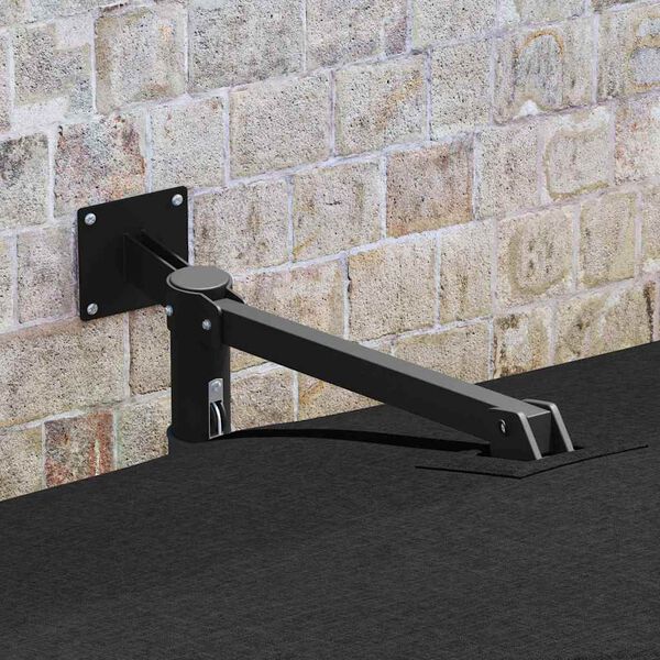 vidaXL Градински парасол Черно 248,5 x 247,5 x 160 см