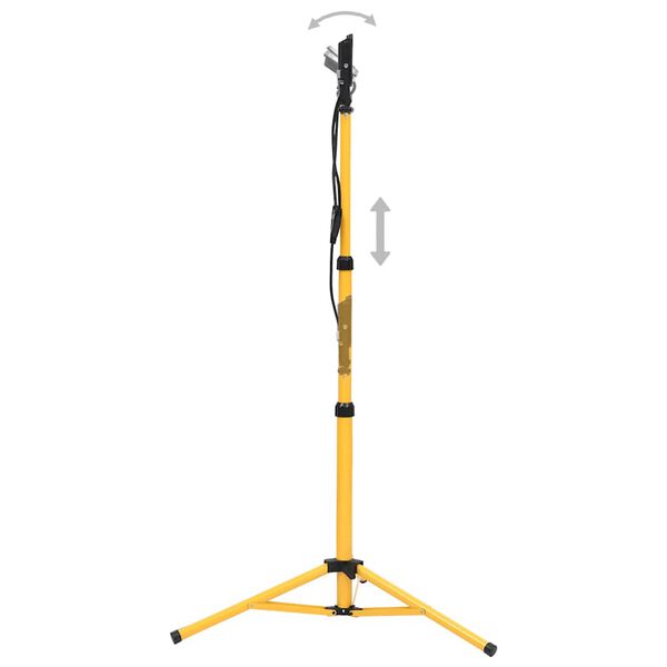 vidaXL LED прожектор със статив, 2x30 W, студено бяло