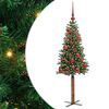 vidaXL Тясно коледно дърво Зелен 150 cm ПВЦ и масивно борово дърво