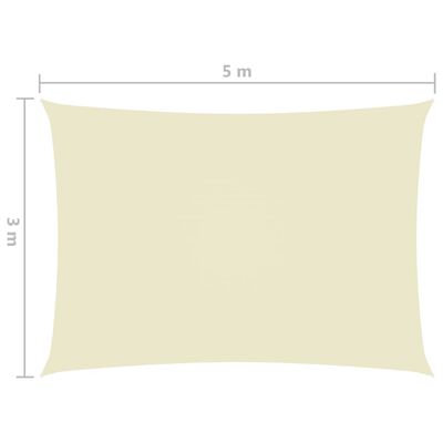 vidaXL Платно-сенник, Оксфорд текстил, правоъгълно, 3x5 м, кремаво