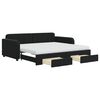 vidaXL Канапе с изтеглящо легло и чекмеджета черно 90x190 см кадифе