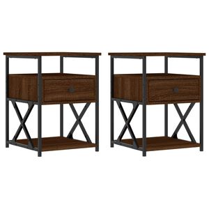 vidaXL Нощни шкафчета 2 бр кафяв дъб 40x42x55 см инженерно дърво