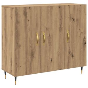 vidaXL Служебен шкаф Дъб 90 x 34 x 80 см Инженерна дървесина