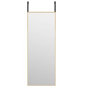 vidaXL Огледало за врата, златисто, 30x80 см, стъкло и алуминий