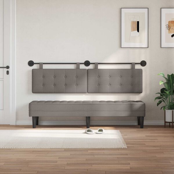 vidaXL Висяща табла Монтиране на стена Таупе 190 x 55 x 5 см текстил