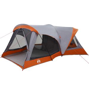 vidaXL Семейна палатка Сив и оранжев 550 x 555 x 208 см