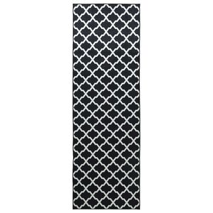 vidaXL Каса за килим LESAKA Черно и бяло 50 x 100 cm Диамантен велур