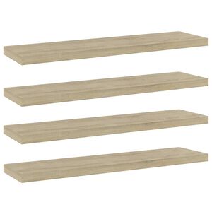 vidaXL Рафтове, 4 бр, дъб сонома, 40x10x1,5 см, инженерно дърво