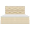 vidaXL Легло С LED лентисти светлини Кремав 180 x 200 cm текстил
