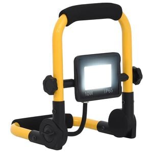 vidaXL LED прожектор с дръжка, 10 W, студено бяло