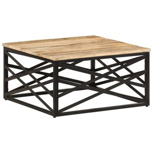 vidaXL Маса за кафе, 68x68x35 см, мангово дърво масив