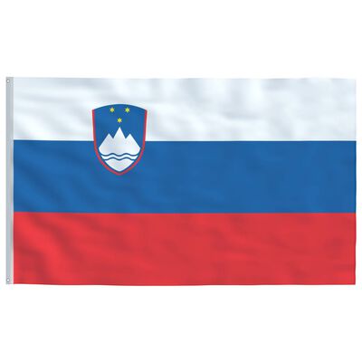vidaXL Флаг на Словения и алуминиев флагщок, 6,2 м