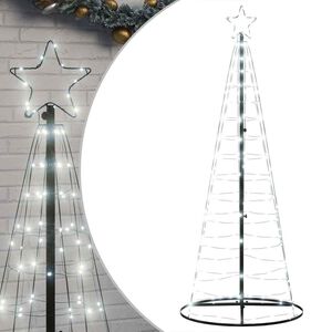 vidaXL LED коледна елха 200 светодиода студено бяло 180 см