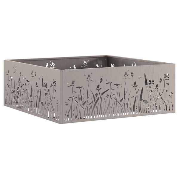 vidaXL Огнище Кафяво 80 x 80 x 30 cm Патинираща стомана