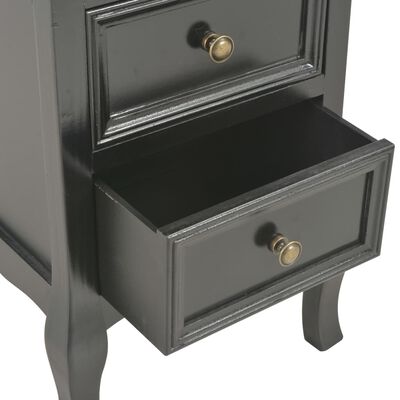 vidaXL Нощни шкафчета, 2 бр, черни, 35x30x49 см, МДФ