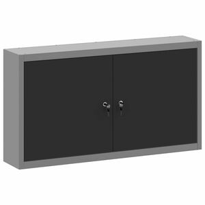 vidaXL Шкаф за инструменти с рафт Черен и Сив 100 x 20 x 55 см