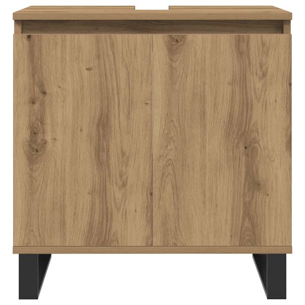 vidaXL Шкаф за баня, дъб артизан, 58x33x60 см, инженерно дърво