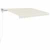 vidaXL Прибираща се тента Кремаво 350 x 250 cm Тъкан и алуминий