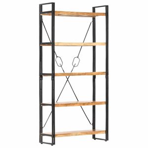 vidaXL Библиотека с 5 рафта, 90x30x180 см, акация масив