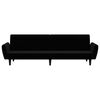 vidaXL 2-местно разтегателно канапе, черно, кадифе