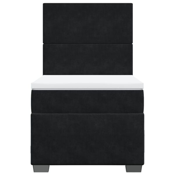 vidaXL Боксспринг легло с матрак, черно, 100x200 см, кадифе
