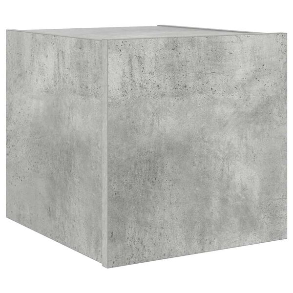 vidaXL Стенен ТВ шкаф с LED осветление, бетонно сив, 30,5x35x30 см