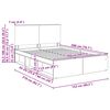 vidaXL Рамка за легло с таблото Бяло 150 x 200 cm Солидно борово дърво