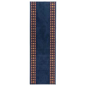 vidaXL Килим с пътека FLORNES Тъкан Синьо Диаманти 67 x 150 cm ПП 7 mm