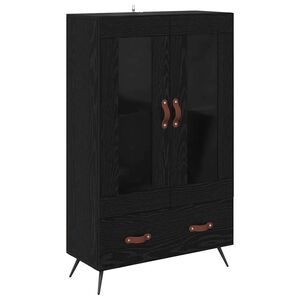 vidaXL Висок шкаф с чекмедже Черния дъб 69,5 x 31 x 115 см