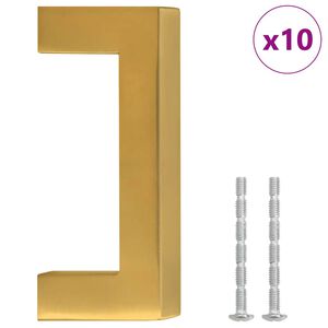 vidaXL Дръжки за шкафове, 10 бр, златисти, 64 мм, неръждаема стомана