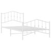 vidaXL Метална рамка за легло с горна и долна табла,&nbsp;бяла, 100x200 см