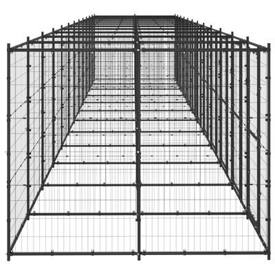 vidaXL Външна клетка за кучета, стомана, 29,04 м²