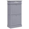 vidaXL Шкаф за обувки, сив, 50x28x98 см, дърво от пауловния