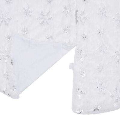 vidaXL Луксозна пола за коледна елха, бяла, 150 см, изкуствена кожа