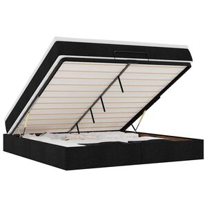 vidaXL Османска легло с матрак, черно, 160x200 см, плат