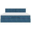 vidaXL Османска легло с матрак и LED, тъмносиньо, 180x200 см, кадифе