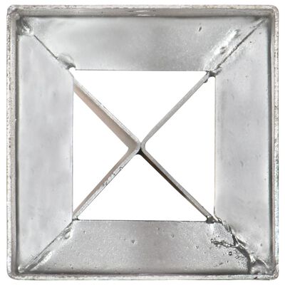 vidaXL Заземителни колове 6 бр сребро 10x10x91см поцинкована стомана