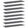 vidaXL Рафтове за етажерка, 8 бр, сив гланц, 100x30x1,5 см, ПДЧ