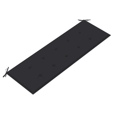 vidaXL Градинска пейка с шалте антрацит, 150 см, тик масив