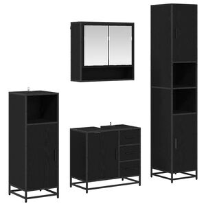 vidaXL Комплект мебели за баня 4 бр. Черния дъб 35 x 37,5 x 188,5 см