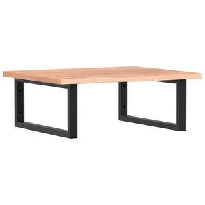 vidaXL Стенен рафт за мивка, стомана и масивно дърво дъб