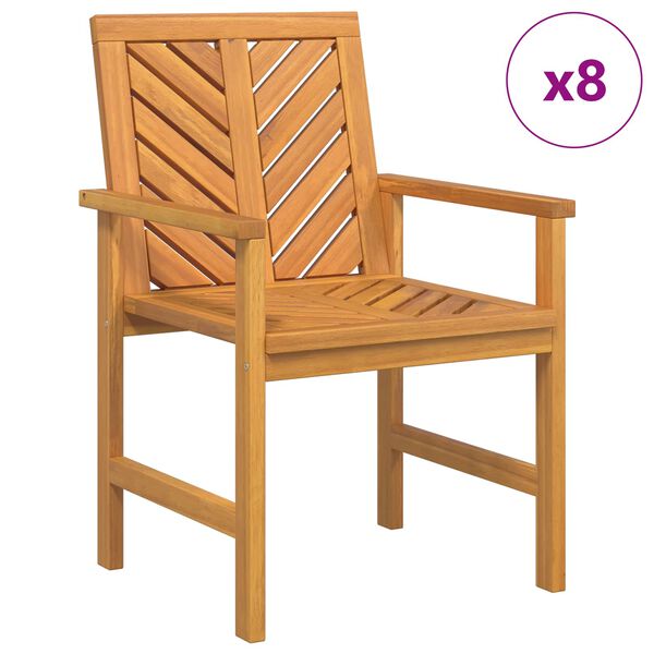 vidaXL Трапезен стол 8 pcs Естествен 62.5 x 59 x 89 см