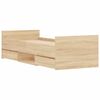 vidaXL Рамка за легло с горна и долна табла, сонома дъб, 75x190 см