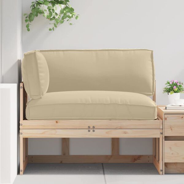 vidaXL Комплект възглавници за палет 3 pcs Бежово Оксфордска тъкан